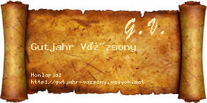 Gutjahr Vázsony névjegykártya